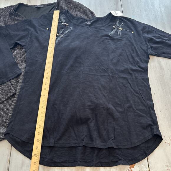 NWT Lane Bryant Purple Taupe Silver Shirt Lot of 4 Sz 14 16 Rhinestone Dragonfly - Picture 7 of 13